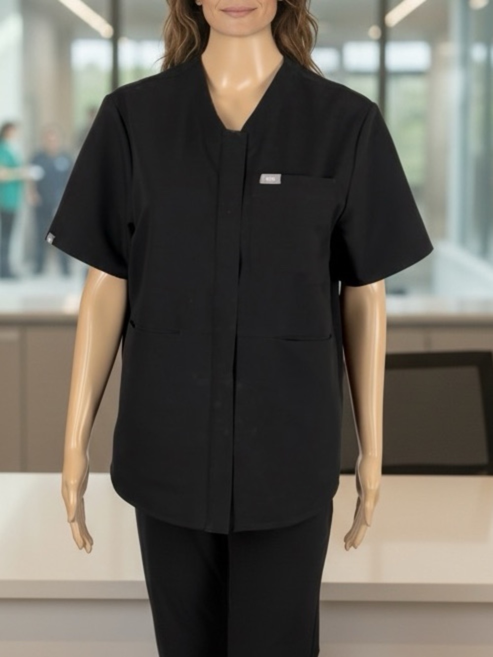 👛 (ANY 2/$50) FIGS Technical Collection Black Scrub Top Small VIDEO